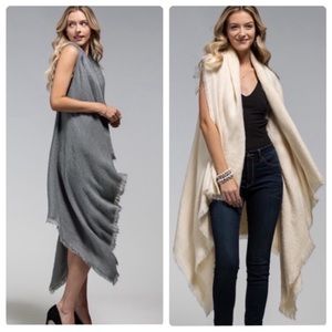 Long Cascading Vest with slightly frayed edges